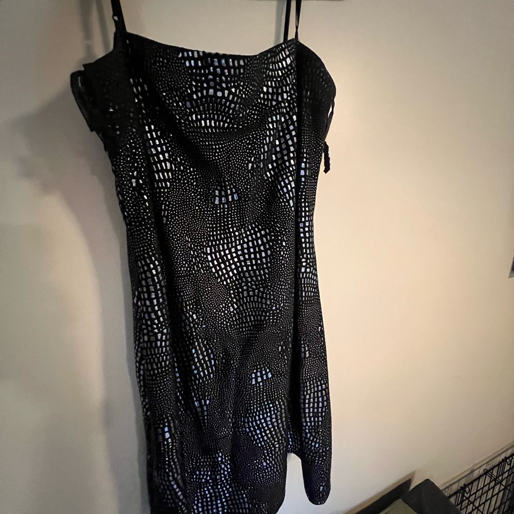 Chic Black and Silver Spaghetti Strap Dress